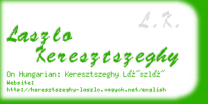 laszlo keresztszeghy business card